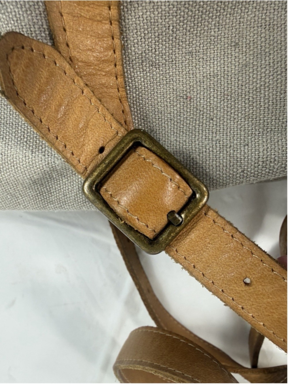 Hearth and Hand With Magnolia Canvas and Leather Tote Bag Khaki - Picture 5 of 16